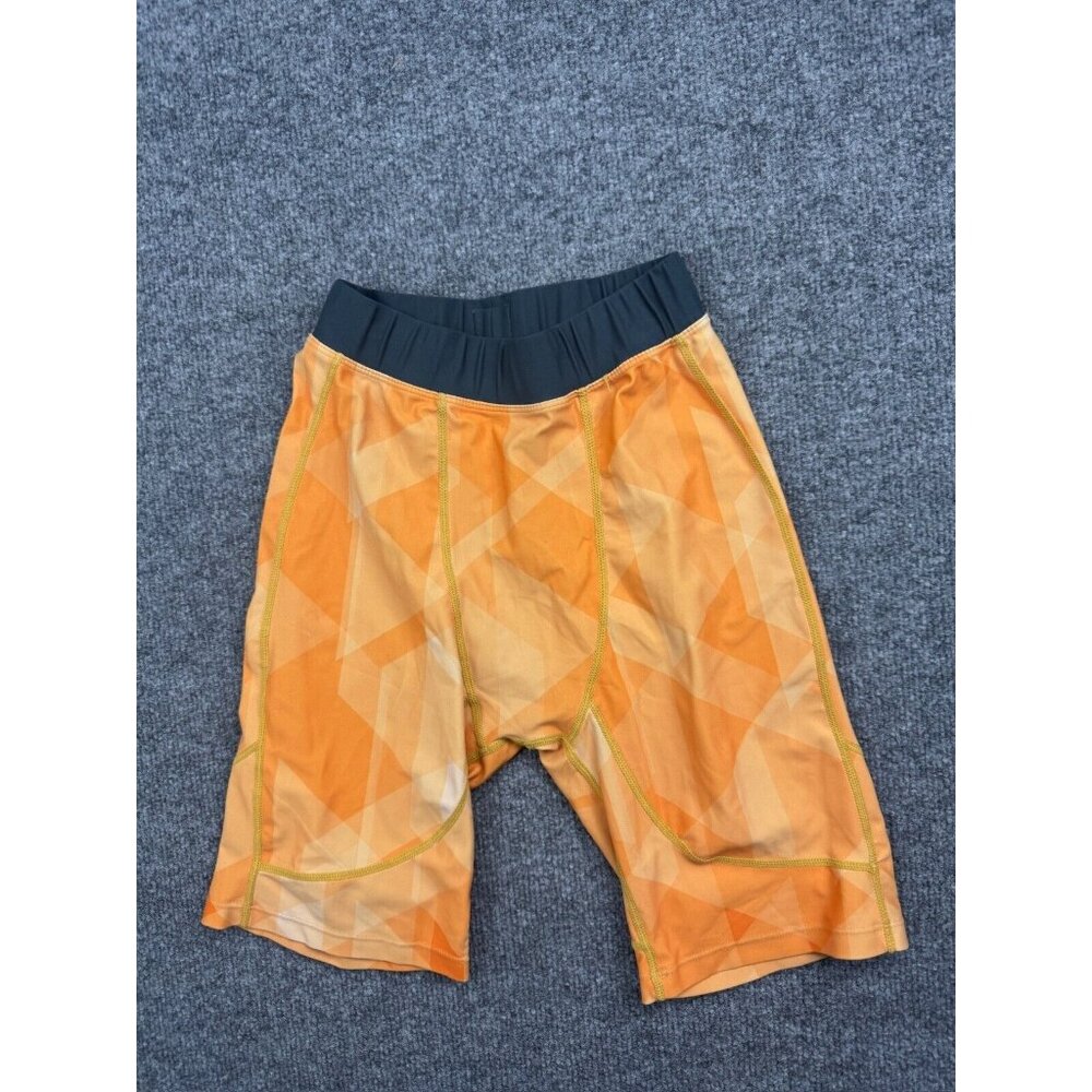 Orange Theory Compression Shorts Men's Small Orange Blue‎ Geometric Pull On